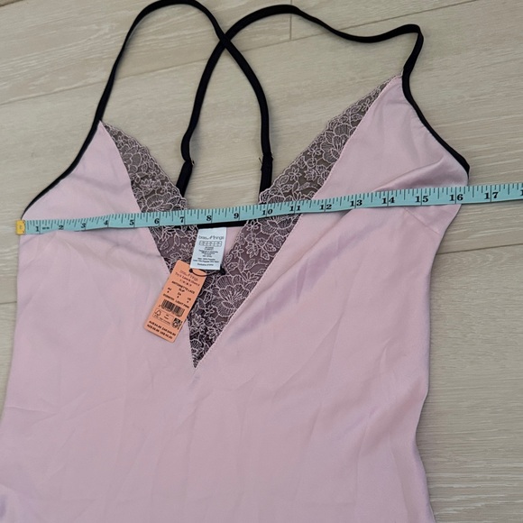 Bras N Things Blush Satin Chemise with Black Lace Accents - Picture 6 of 7